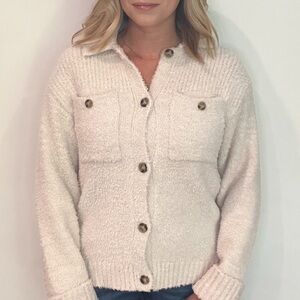 Thread & Supply Cream Button-Up Sweater